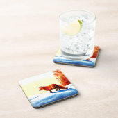 可愛絵画い赤いキツネ。買今 コースター (右側)