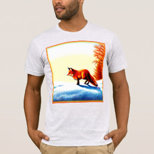 可愛絵画い赤いキツネ。買今 Tシャツ