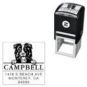 可愛縁どいコリーカスタムドッグアドレス切手 セルフインキングスタンプ (インサイチュ)