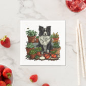 可愛縁どいコリーガーデニング スタンダードカクテルナプキン (インサイチュ)