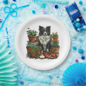 可愛縁どいコリーガーデニング ペーパープレート (パーティー)