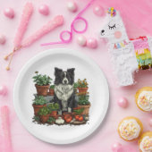 可愛縁どいコリーガーデニング ペーパープレート (パーティー)