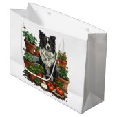 可愛縁どいコリーガーデニング ラージペーパーバッグ (正面アングル)