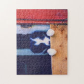 可愛縁どいコリーパピーオイル塗装 ジグソーパズル (縦)