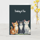 可愛考えい子猫たち カード (黄色い花)