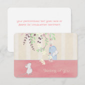 可愛考えい白ネズミグリーティングカード (正面/裏面)