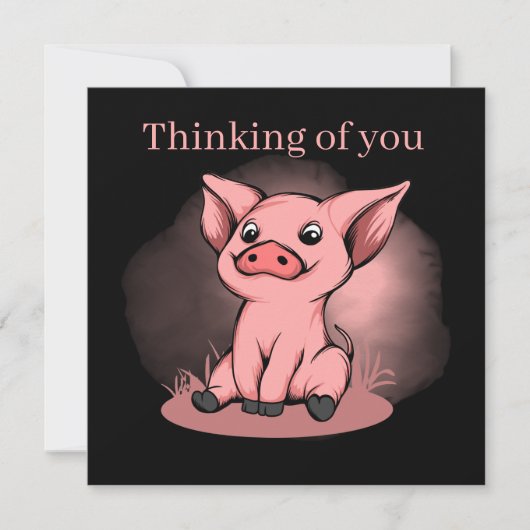 可愛考えい豚の恋人に気持ちを追加 ノートカード (正面)