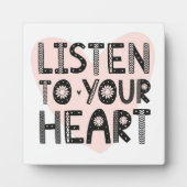 可愛聞いハート引用文 フォトプラーク (正面)