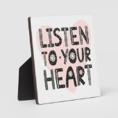 可愛聞いハート引用文 フォトプラーク (正面)