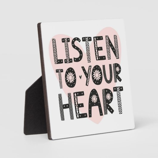 可愛聞いハート引用文 フォトプラーク (正面)