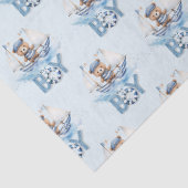 可愛航海のいテディベア青いボート少年 薄葉紙 (詳細)