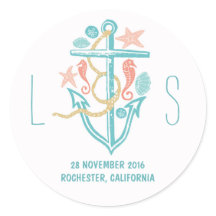 可愛航海のいモダン結婚式用シール