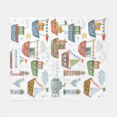 可愛航海のい水彩画のボイパーソナライズされたン フリースブランケット (正面(横))