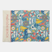 可愛航海のい海パーソナライズされた生 キッチンタオル (横)