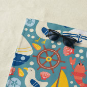 可愛航海のい海パーソナライズされた生 ビーチタオル (インサイチュ)