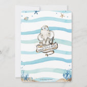 可愛航海のい象アホイ男の子のシャワー 招待状 (裏面)