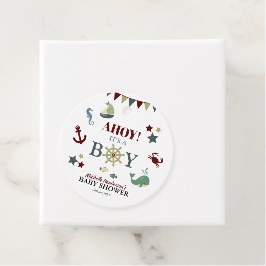 可愛航海のい!男の子の赤ん坊のシャワー フェイバータグ (インサイチュ)