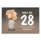 可愛色彩の鮮やかいメイスンジャー桃の花のテーブルカード テーブルナンバー (裏面)