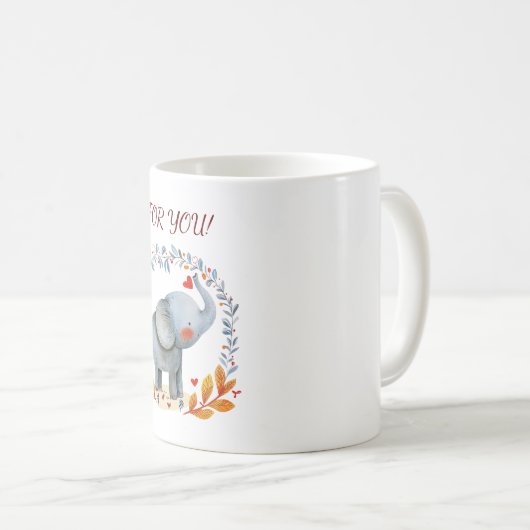 可愛色彩の鮮やかい水色の象 コーヒーマグカップ (正面右)