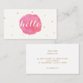 可愛芸術的いピンクの水色こんにちは 名刺 (正面/裏面)