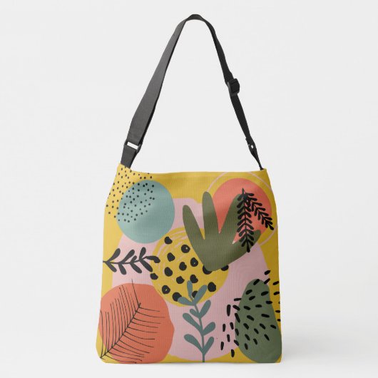 可愛芸術的い抽象芸術パーソナライズされたカラフル クロスボディバッグ (裏面)