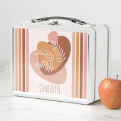 可愛葉いとストライプはbohoカラーパレット メタルランチボックス (インサイチュ)