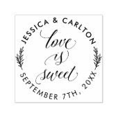 可愛葉い愛は甘いラウンド結婚の感謝 セルフインキングスタンプ (デザイン)