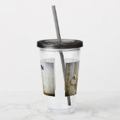 可愛詰まったい熊素朴の木壁 アクリルタンブラー (左)