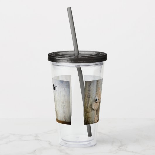 可愛詰まったい熊素朴の木壁 アクリルタンブラー (左)