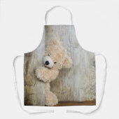 可愛詰まったい熊素朴の木壁 エプロン (正面)