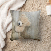 可愛詰まったい熊素朴の木壁 クッション (ブランケット)