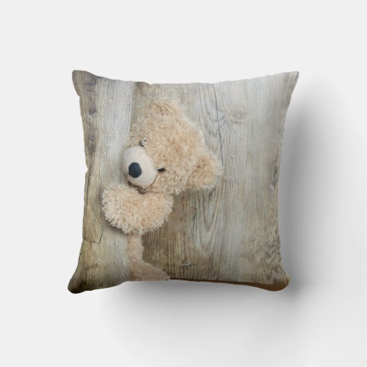 可愛詰まったい熊素朴の木壁 クッション (裏面)