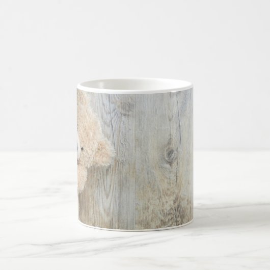 可愛詰まったい熊素朴の木壁 コーヒーマグカップ (中央)