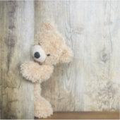 可愛詰まったい熊素朴の木壁 シール (正面)