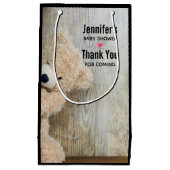 可愛詰まったい熊素朴の木壁 スモールペーパーバッグ (正面)