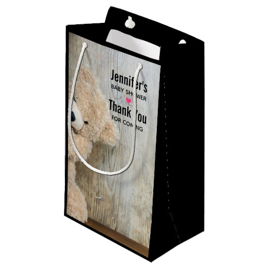 可愛詰まったい熊素朴の木壁 スモールペーパーバッグ (正面アングル)