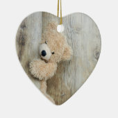 可愛詰まったい熊素朴の木壁 セラミックオーナメント (右)