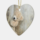 可愛詰まったい熊素朴の木壁 セラミックオーナメント (左)