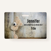 可愛詰まったい熊素朴の木壁 バッジ (正面)