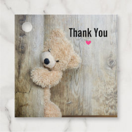 可愛詰まったい熊素朴の木壁 フェイバータグ