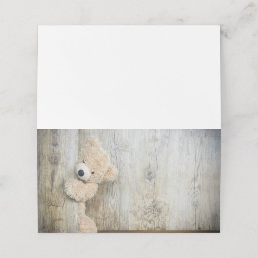可愛詰まったい熊素朴の木壁 プレイスカード (外部開封)