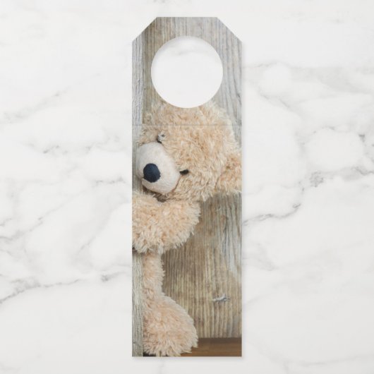 可愛詰まったい熊素朴の木壁 ボトルネックタグ (裏面)