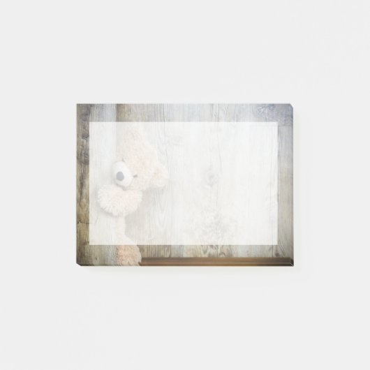 可愛詰まったい熊素朴の木壁 ポストイット (正面)