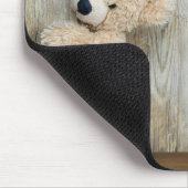 可愛詰まったい熊素朴の木壁 マウスパッド (コーナー)