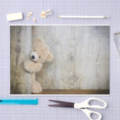 可愛詰まったい熊素朴の木壁 薄葉紙 (クラフト)