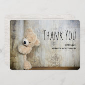 可愛詰まったい熊素朴木の背景ありがとう サンキューカード (正面/裏面)