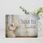 可愛詰まったい熊素朴木の背景ありがとう サンキューカード (スタンド正面)