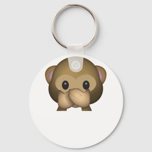 可愛話い悪の猿の絵文字 キーホルダー (正面)