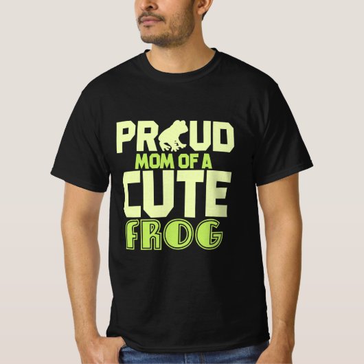 可愛誇りを持ったいカエルの母 Tシャツ (正面)