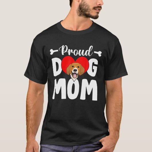 可愛誇りを持ったいビーグルおもしろいー犬お母さんの日 Tシャツ (正面)